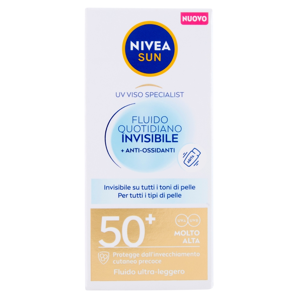 Nivea Sun UV Viso Specialist Fluido Quotidiano Invisibile 50+ Molto Alta Fluido ultra-leggero 40 ml